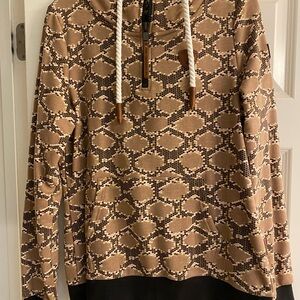 Brown Patterned women’s hoodie